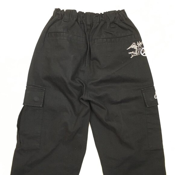 OBEY Black White Logo Embroidery Flap Cargo Pockets Pant Jeans - Picture 11 of 14